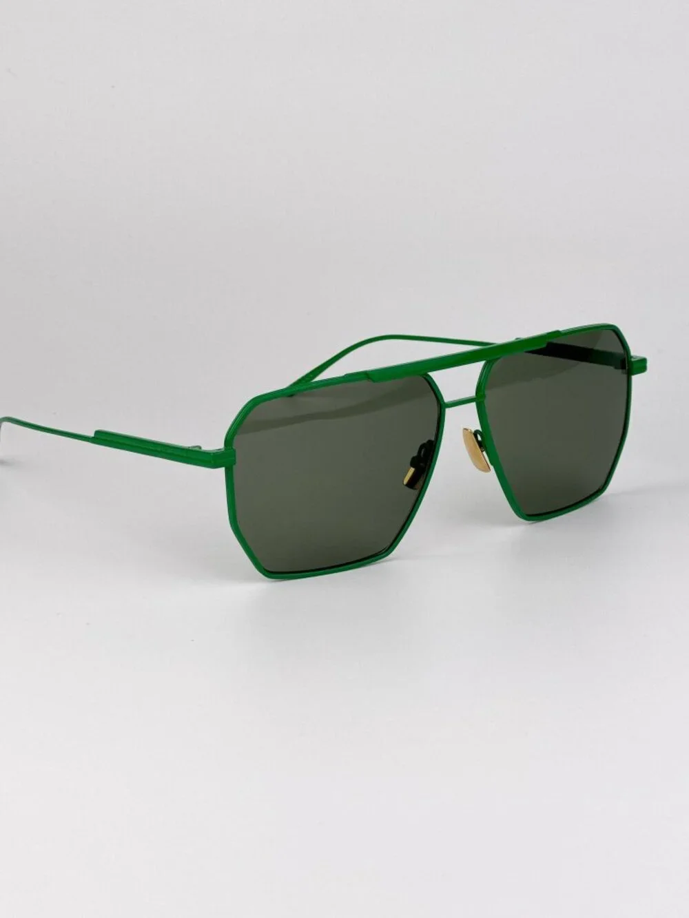 Bottega Veneta Unisex Sunglasses | Green Pilot Frame BV1012S 006 NEW AUTHENTIC
